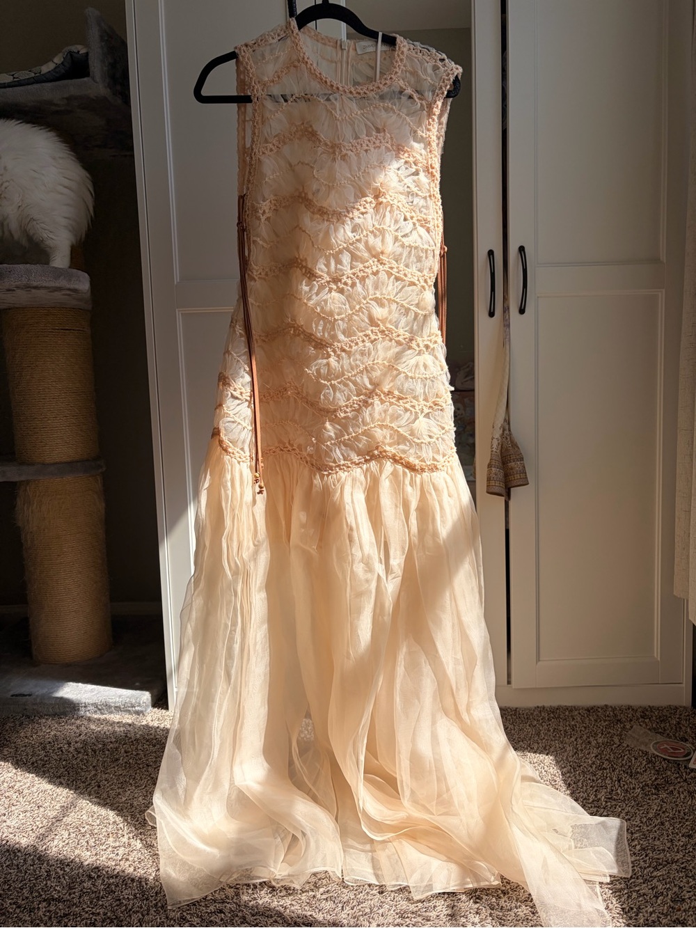 Zimmermann Cream Lace and Tulle Maxi Dress